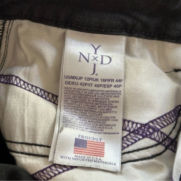 NYDJ Marilyn Straight Jeans Midrise Lift X Tuck Technology Size 12P Black - Picture 6 of 8